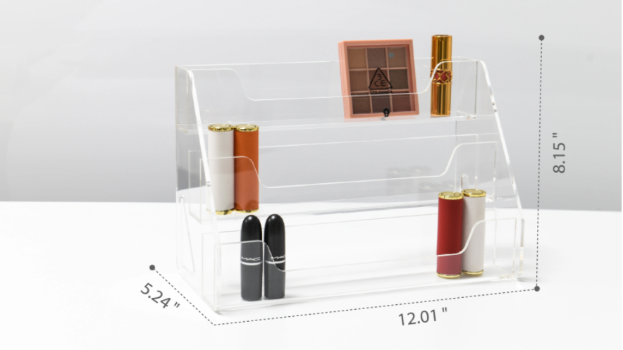 STORAGE SHELF 002 Transparent Acrylic Makeup Organizer Multi-Layer Display Shelf for Lipstick, Eyeshadow Palette & Perfume Storage in Bedroom